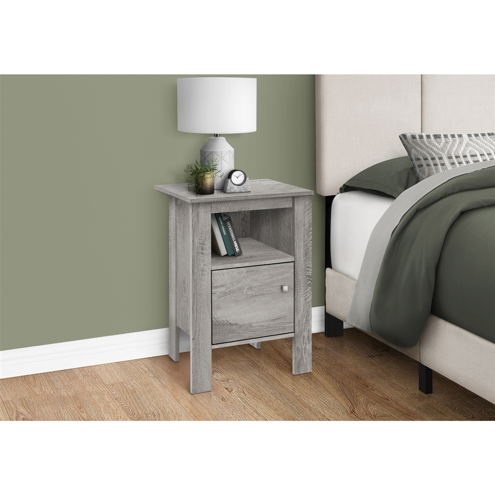 Monarch Specialties 17.25-in Grey Composite Rectangular Side Table - Image 5