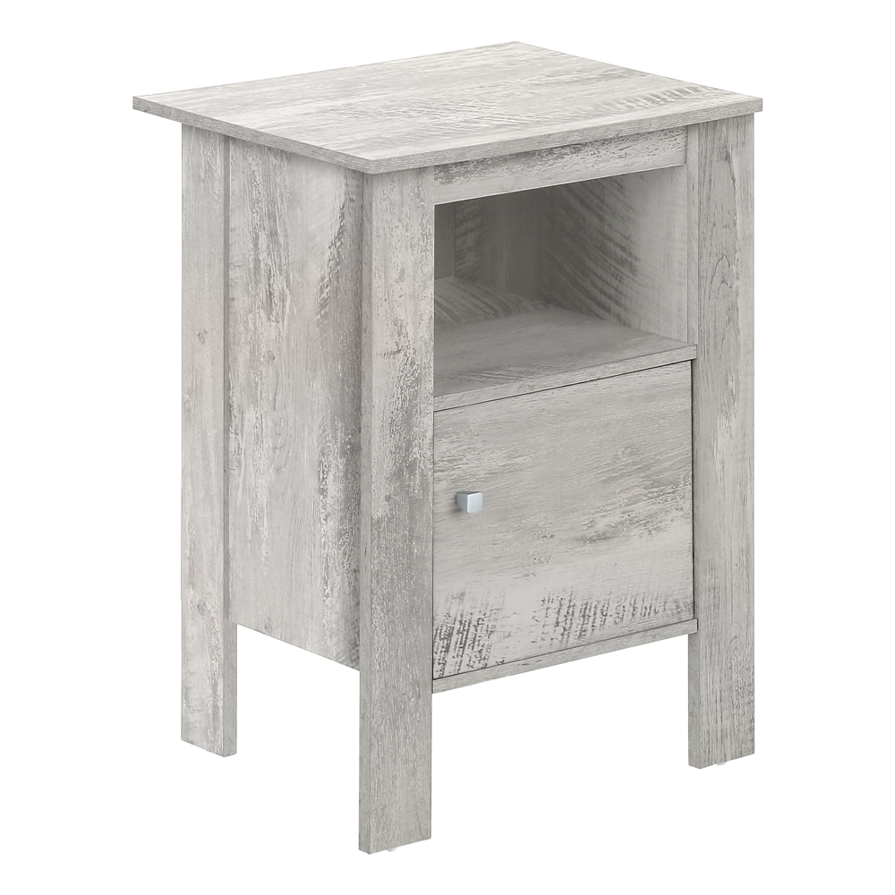 Monarch Specialties 17.25-in Grey Composite Rectangular Side Table - Image 3