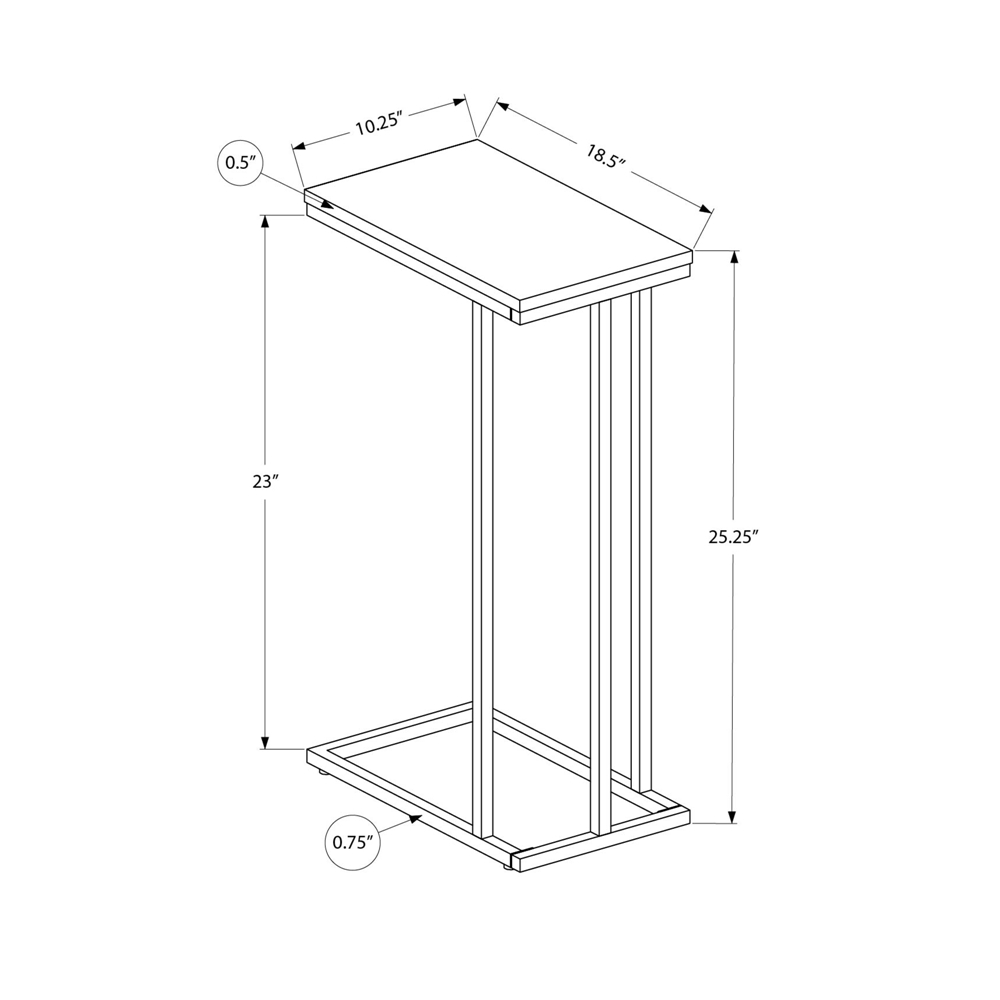 Monarch SpecialtiesĀ 10.25-in Black Composite Rectangular Accent Table - Image 8