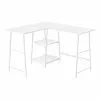 Monarch Specialties 47.25-in White Composite Modern/Contemporary Corner Desk