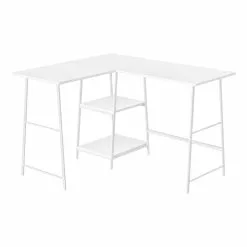 Monarch Specialties 47.25-in White Composite Modern/Contemporary Corner Desk