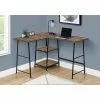 Monarch Specialties 47.25-in Brown Composite Wood Modern/Contemporary Corner Desk