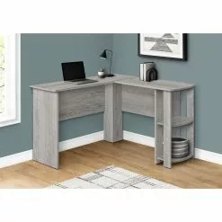 Monarch Specialties 47-in Industrial Grey Composite Wood Modern/Contemporary L-Shaped Desk