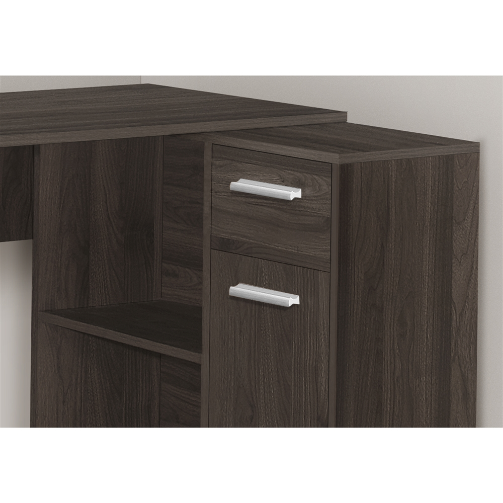 Monarch Specialties 46-in Brown Oak Composite Wood Modern/Contemporary Computer Desk - Image 5